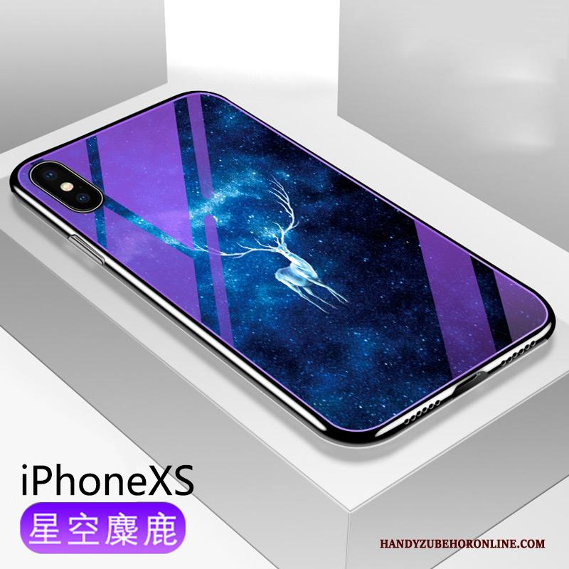 iPhone Xs Hoesje Telefoon Glas Plating Nieuw Trendy Merk Zacht Net Red