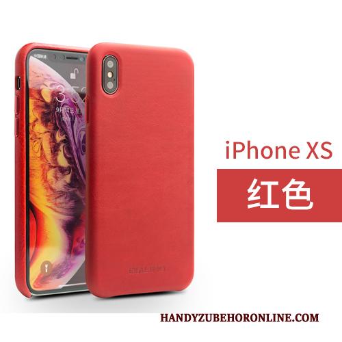 iPhone Xs Leren Etui Achterklep Leer Bedrijf Hoesje Telefoon Bruin Echt Leer