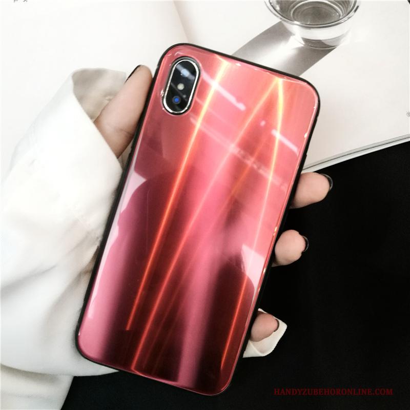 iPhone Xs Luxe Hoes Bescherming Hoesje Telefoon Lovers Rood Glas