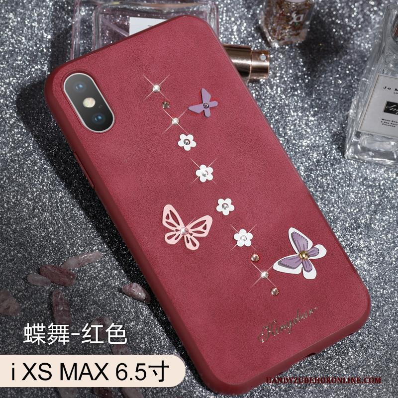 iPhone Xs Max All Inclusive Hoesje Telefoon Met Strass Persoonlijk Scheppend Leren Etui Bescherming