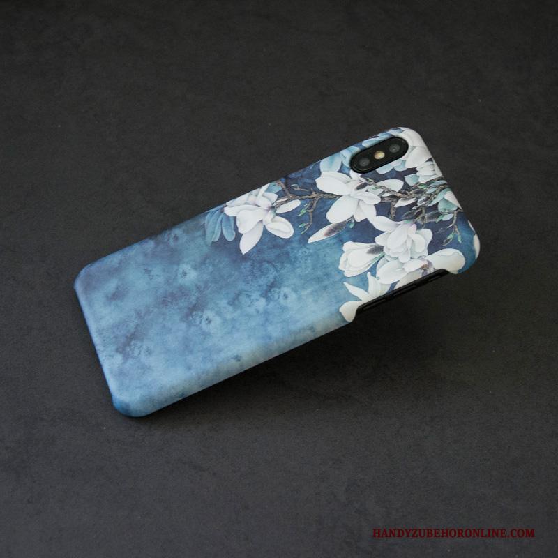 iPhone Xs Max Anti-fall Schrobben Nieuw Scheppend Hoesje Telefoon Blauw Trendy Merk