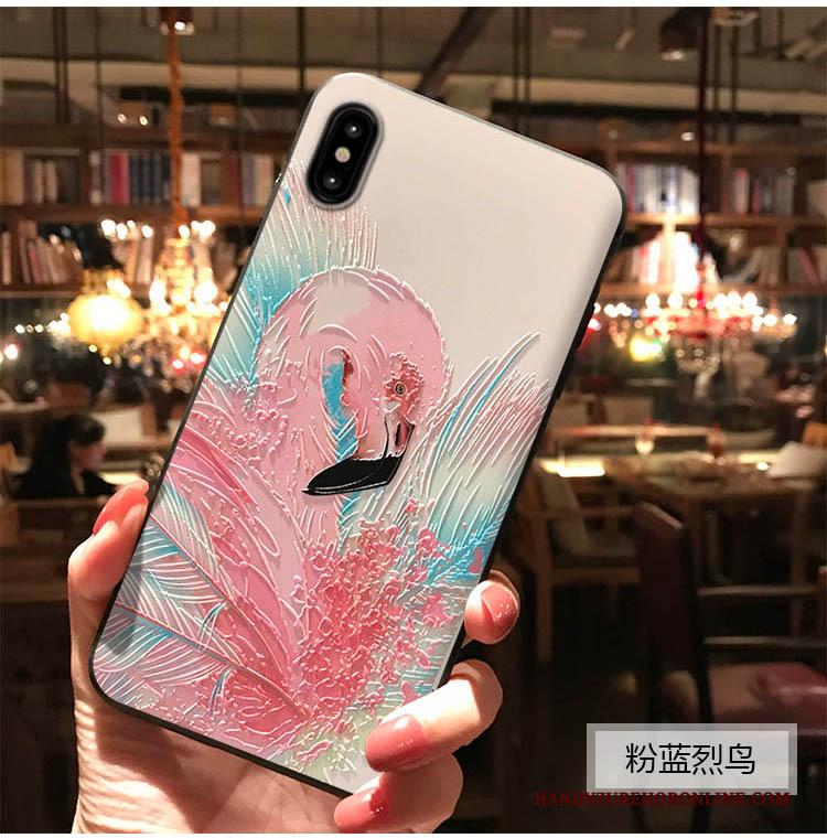 iPhone Xs Max Hoesje Telefoon Reliëf Trend Bloemen Vers Rood Persoonlijk