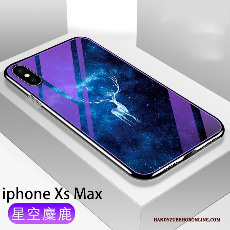 iPhone Xs Max Hoesje Telefoon Trendy Merk Plating Purper Siliconen Glas Anti-fall