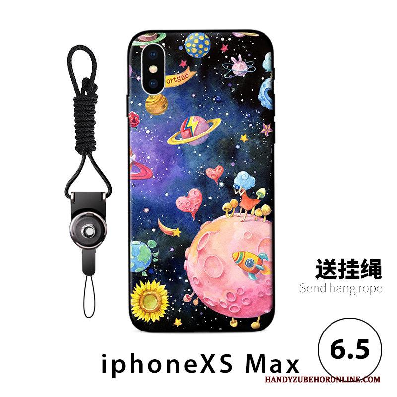 iPhone Xs Max Hoesje Zacht Persoonlijk Hanger Trend Schrobben Anti-fall Ring