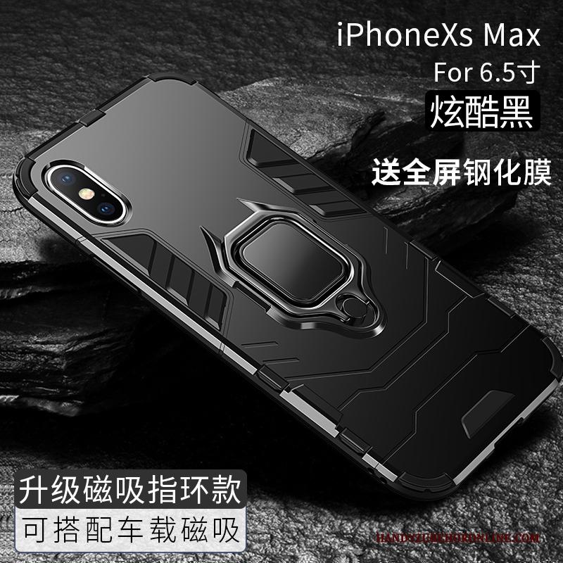iPhone Xs Max Ondersteuning Hoesje Magnetisch Telefoon Trend Zwart Anti-fall