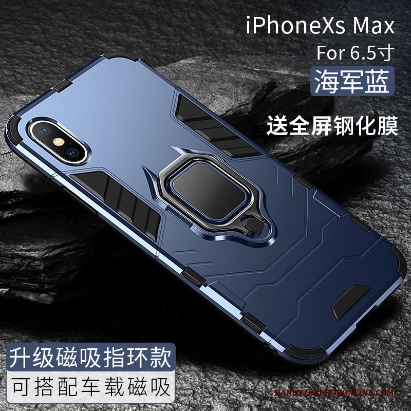 iPhone Xs Max Ondersteuning Hoesje Magnetisch Telefoon Trend Zwart Anti-fall