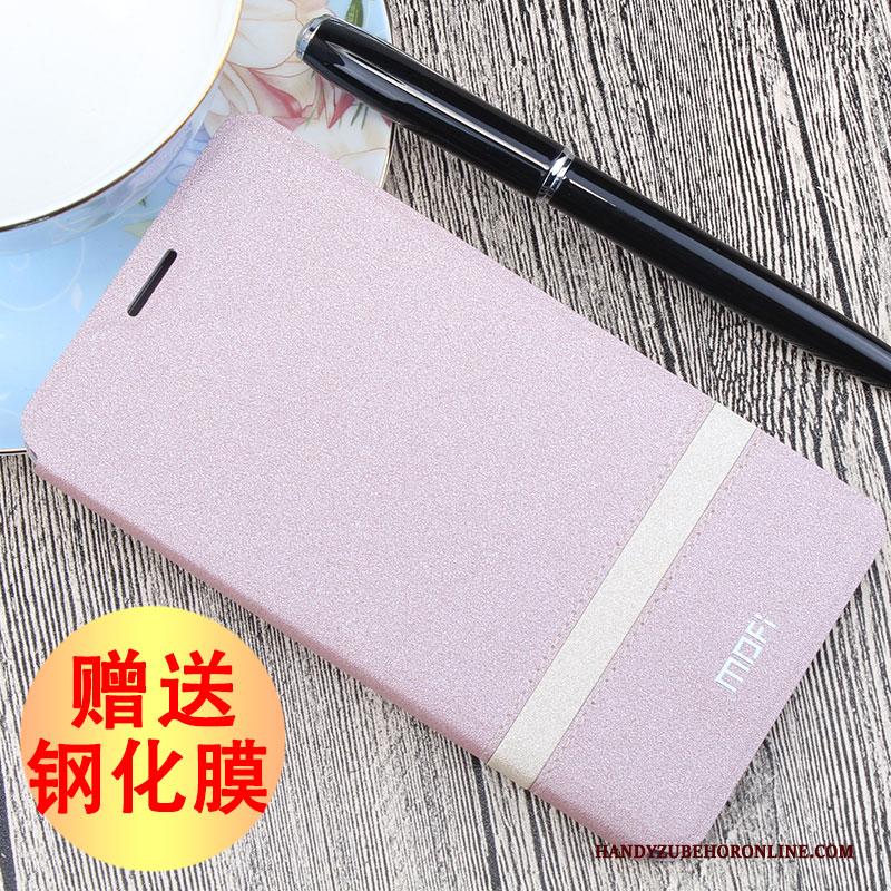 iPhone Xs Max Roze Hoes Leren Etui Anti-fall Siliconen Folio Hoesje Telefoon