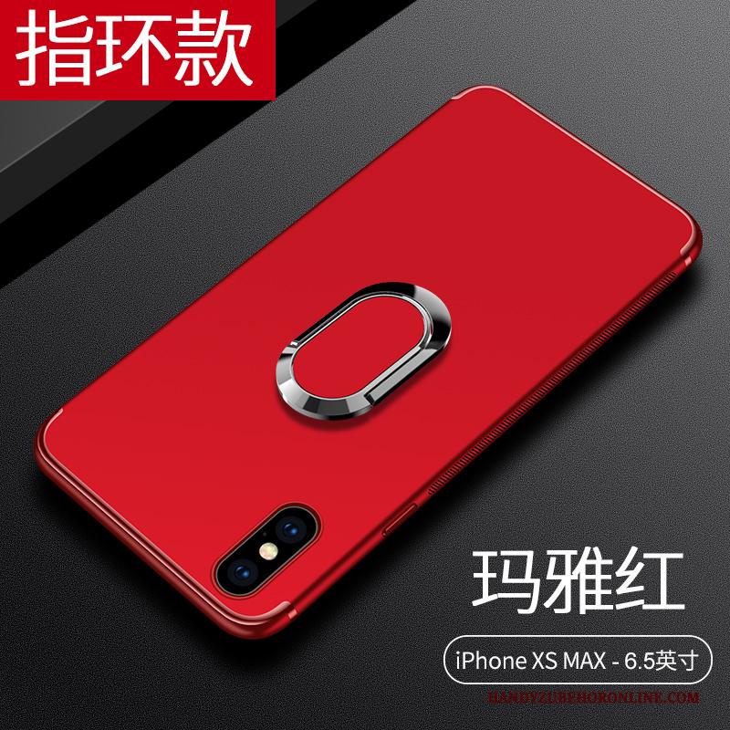 iPhone Xs Max Siliconen All Inclusive Anti-fall Nieuw Rood Ring Hoesje