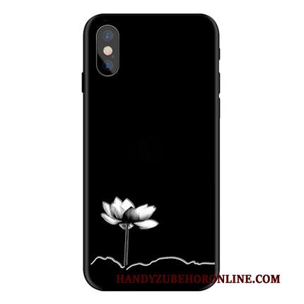 iPhone Xs Max Trendy Merk Hoesje Telefoon Chinese Stijl Dun Zacht Siliconen Lovers