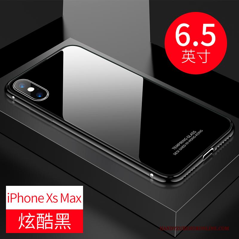 iPhone Xs Max Trendy Merk Rood Glas High End Anti-fall Hoesje Telefoon Dun