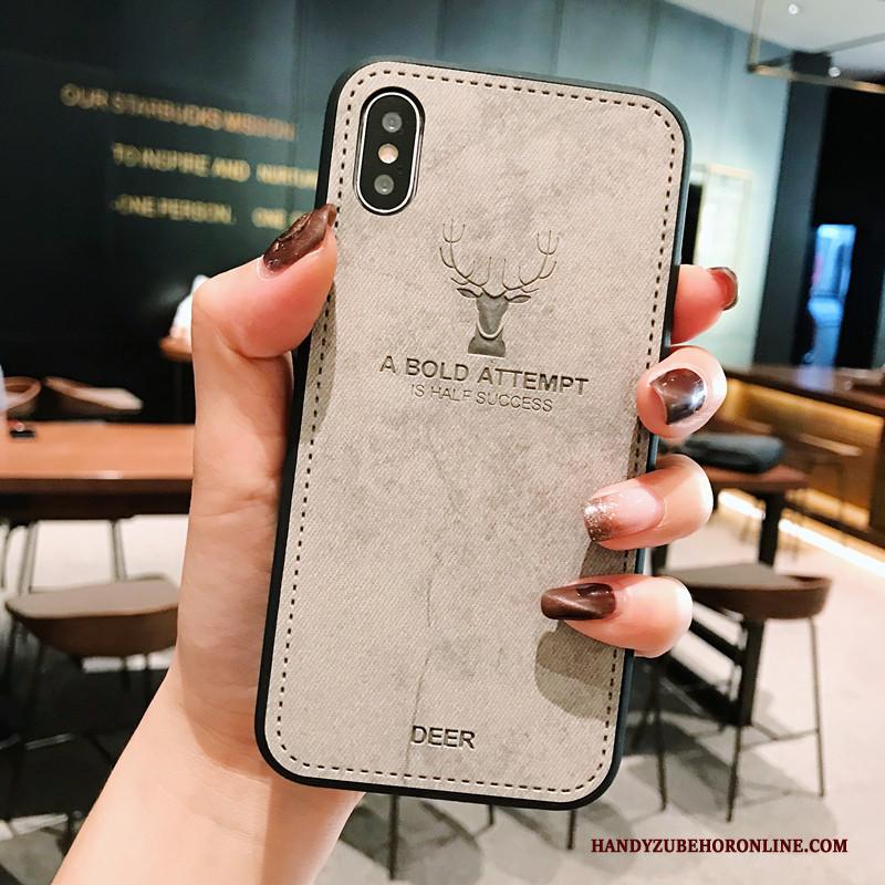 iPhone Xs Max Vintage Anti-fall Zwart Nieuw Hoesje Telefoon Eenvoudige Trendy Merk