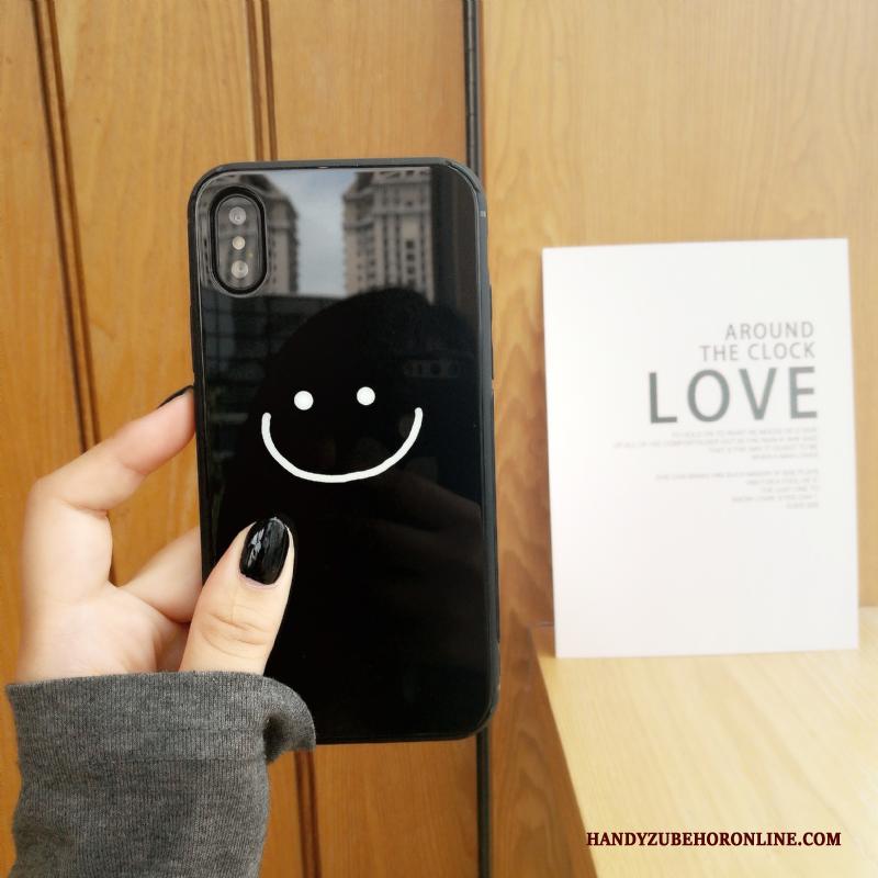 iPhone Xs Persoonlijk Smiley Glas Zwart All Inclusive Scheppend Hoesje Telefoon