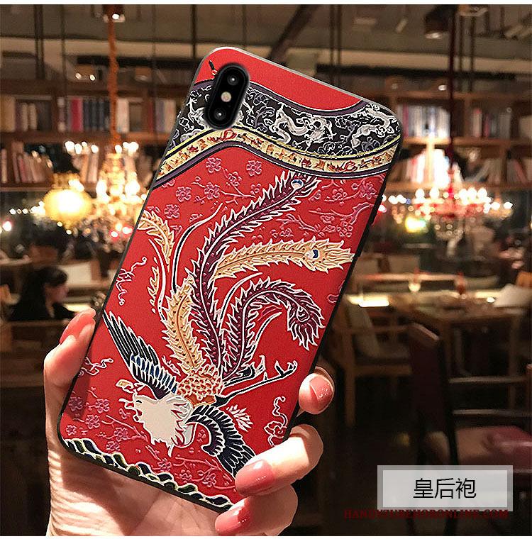 iPhone Xs Reliëf Blauw Hoes Hoesje Telefoon Bescherming