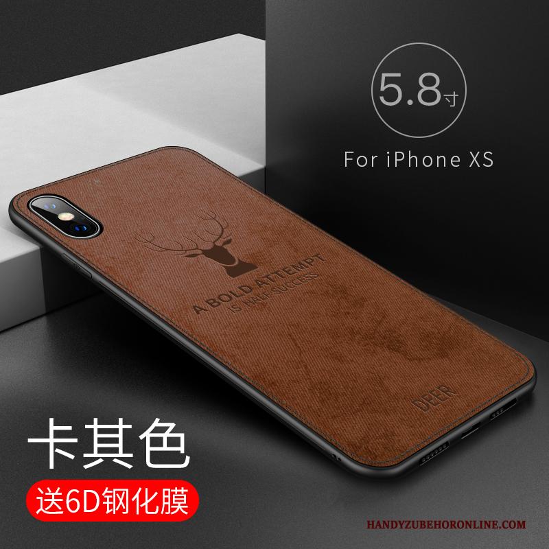 iPhone Xs Siliconen All Inclusive Anti-fall Patroon Hoes Trendy Merk Hoesje Telefoon