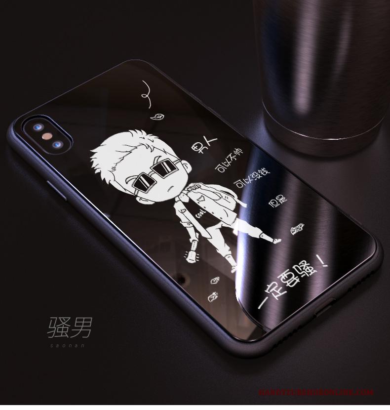 iPhone Xs Zacht Hoesje Telefoon Anti-fall Scheppend Zwart Persoonlijk Glas