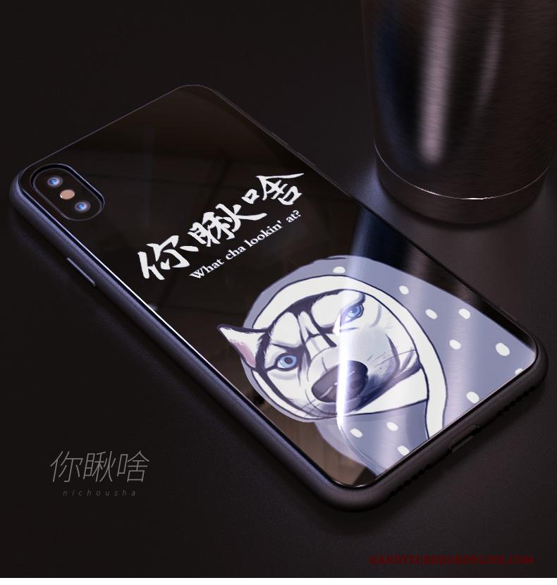 iPhone Xs Zacht Hoesje Telefoon Anti-fall Scheppend Zwart Persoonlijk Glas