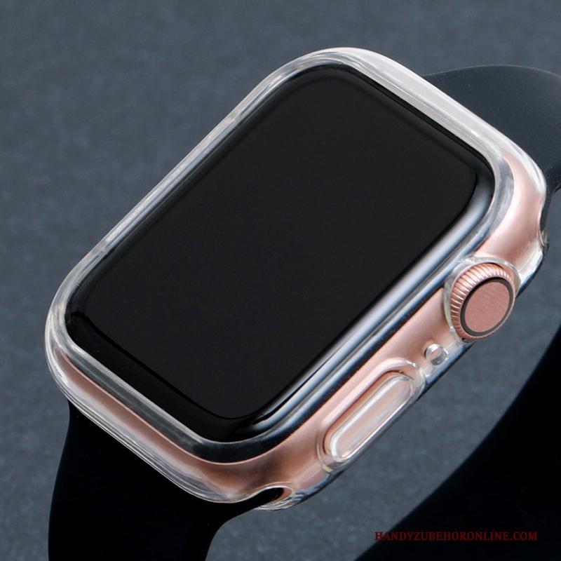 Apple Watch Series 2 Hoesje Skärmskydd Siliconen Pu Dun Roze Ster Bescherming