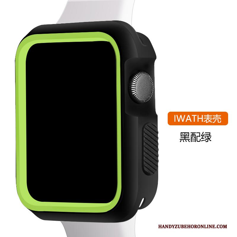 Apple Watch Series 3 Bescherming Siliconen Hoesje Groen Zwart Twee Kleuren Sport