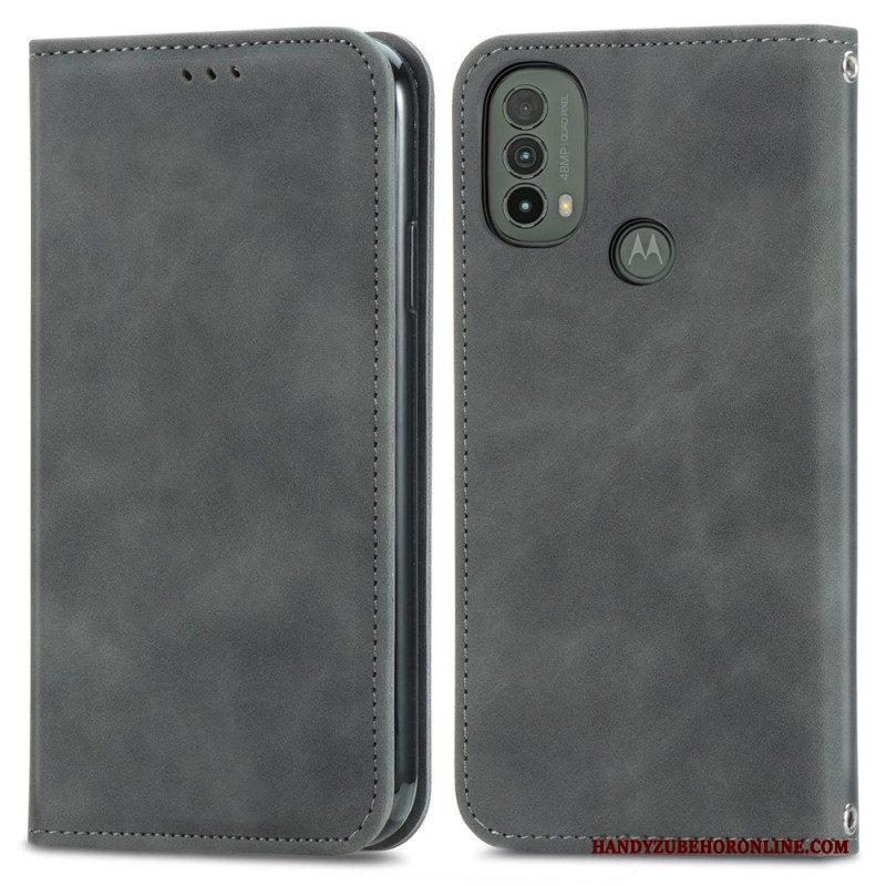 Bescherming Hoesje voor Moto E40 / E30 / E20 Folio-hoesje Skin-touch-ontwerp