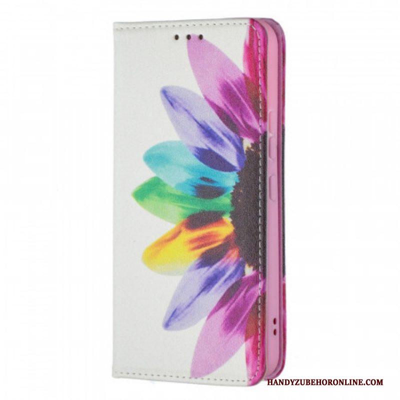 Bescherming Hoesje voor Samsung Galaxy S22 5G Folio-hoesje Waterverf Bloem