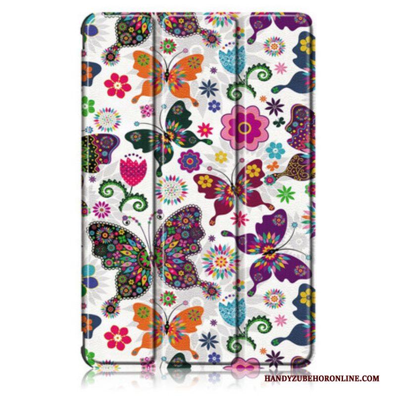 Bescherming Hoesje voor Samsung Galaxy Tab S8 / Tab S7 Verbeterde Vlinders En Bloemen