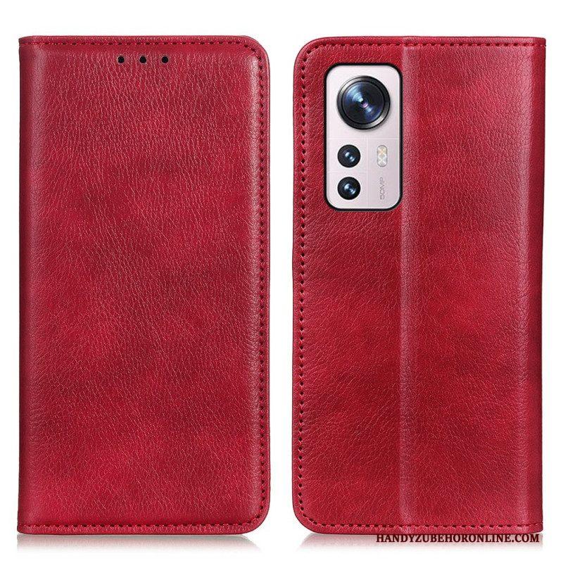 Bescherming Hoesje voor Xiaomi 12 / 12X Folio-hoesje Lychee Gespleten Lederen Textuur