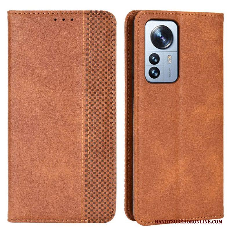 Bescherming Hoesje voor Xiaomi 12 Pro Folio-hoesje Gestileerd Vintage Leereffect