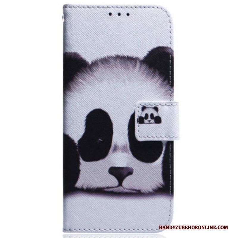 Flip Case voor Moto G73 5G Met Ketting Strakke Panda