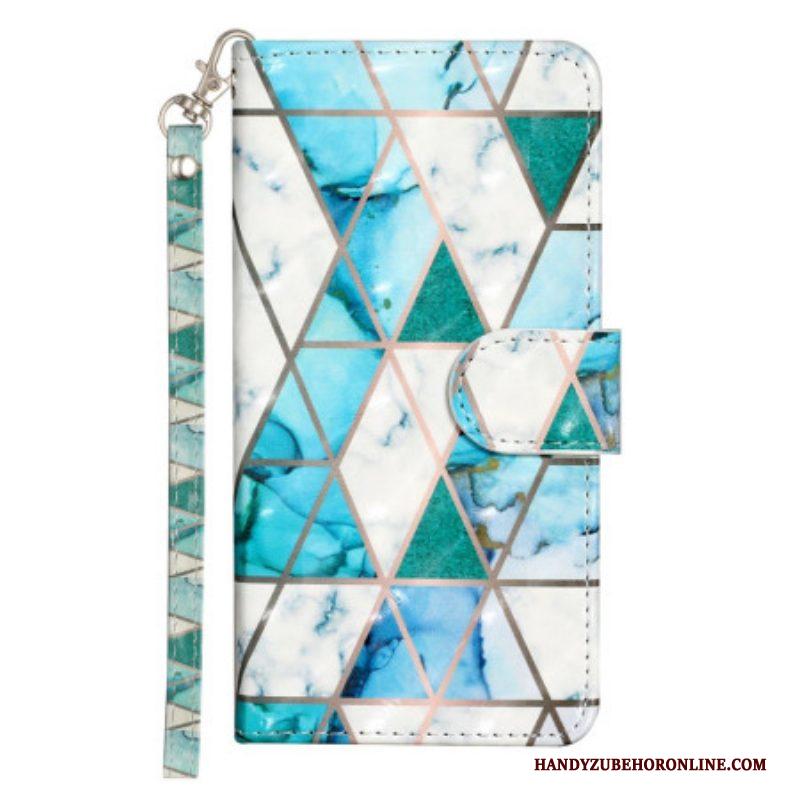 Flip Case voor Samsung Galaxy A14 / A14 5G Met Ketting Imitatie Lakleer