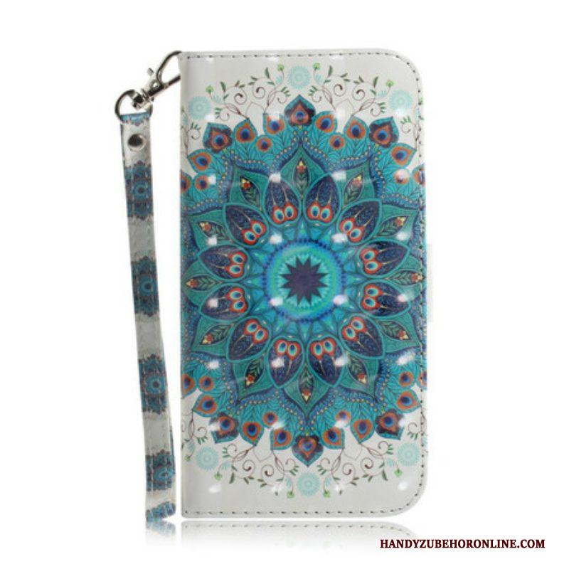 Flip Case voor Samsung Galaxy A42 5G Met Ketting Meesterlijke Mandala Met Riem