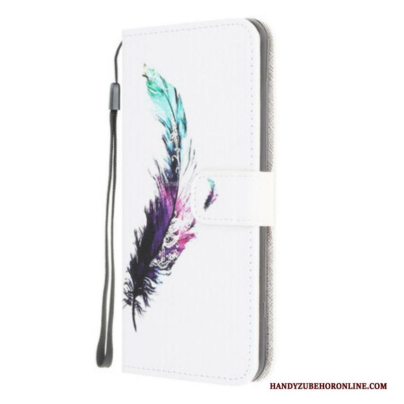 Flip Case voor Samsung Galaxy A42 5G Met Ketting Veer Met Koord