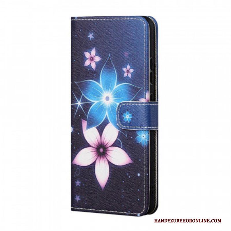 Flip Case voor Samsung Galaxy M23 5G Maan Bloemen