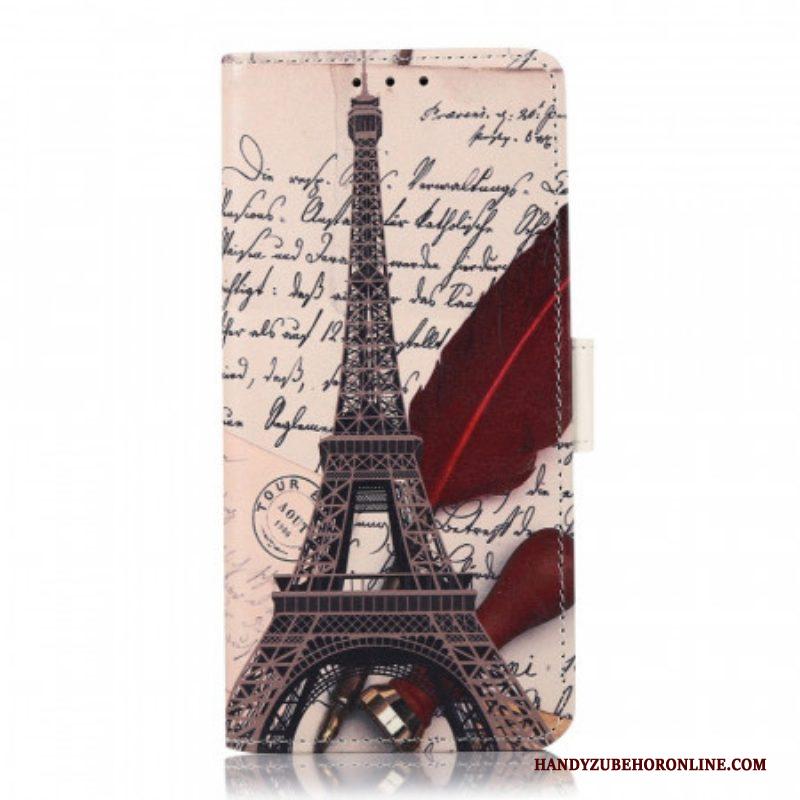 Flip Case voor Samsung Galaxy M32 Dichters Eiffeltoren