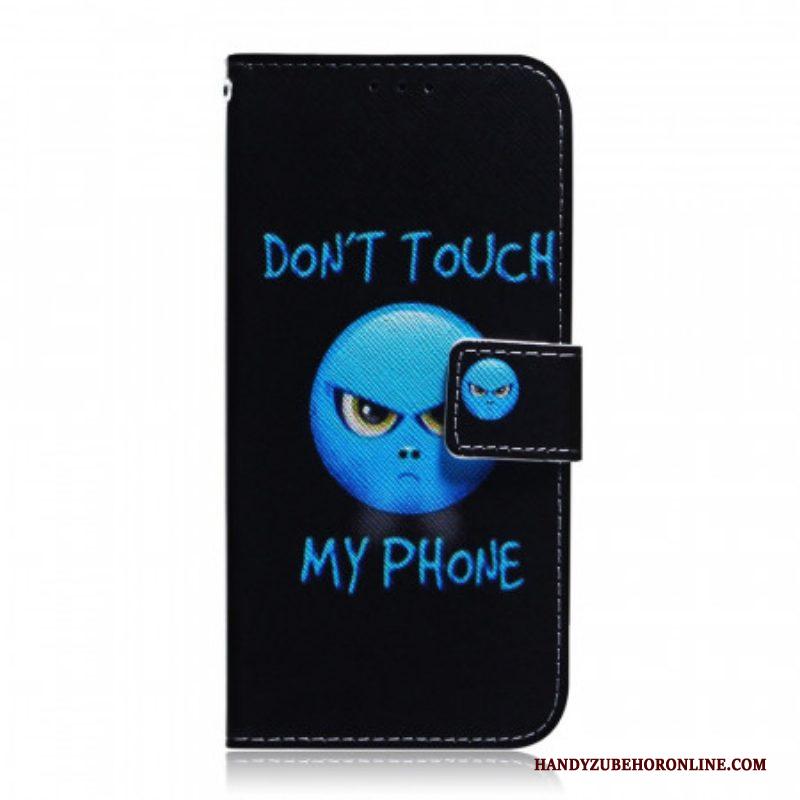 Flip Case voor Samsung Galaxy M52 5G Raak Mijn Telefoon Blauw Niet Aan