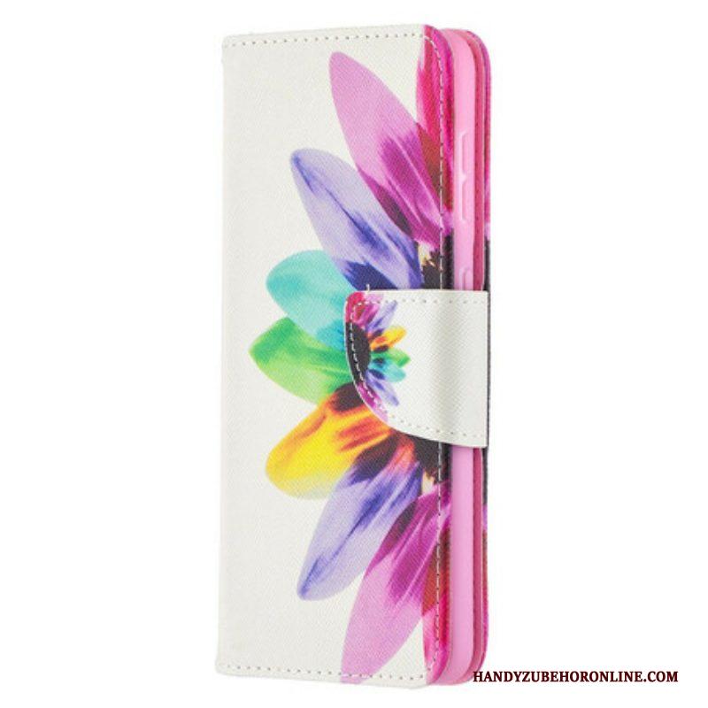 Flip Case voor Samsung Galaxy S21 5G Waterverf Bloem