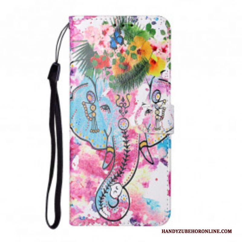 Flip Case voor Samsung Galaxy S21 Ultra 5G Koning Olifant