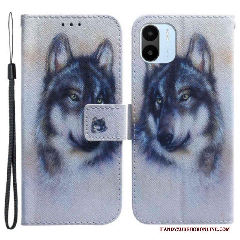 Flip Case voor Xiaomi Redmi A1 Aquarel Wolf