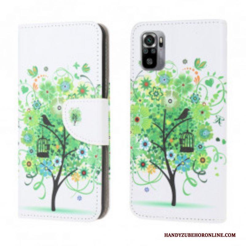 Flip Case voor Xiaomi Redmi Note 10 / 10S Groene Boom