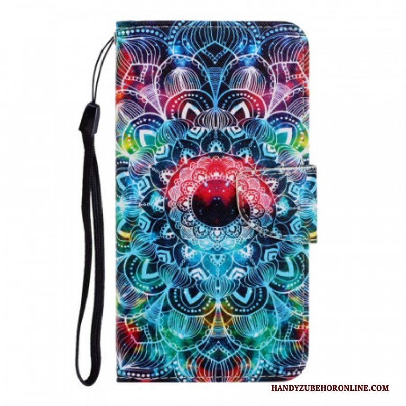 Flip Case voor Xiaomi Redmi Note 11 Pro Plus 5G Met Ketting Flitsende Strappy Mandala