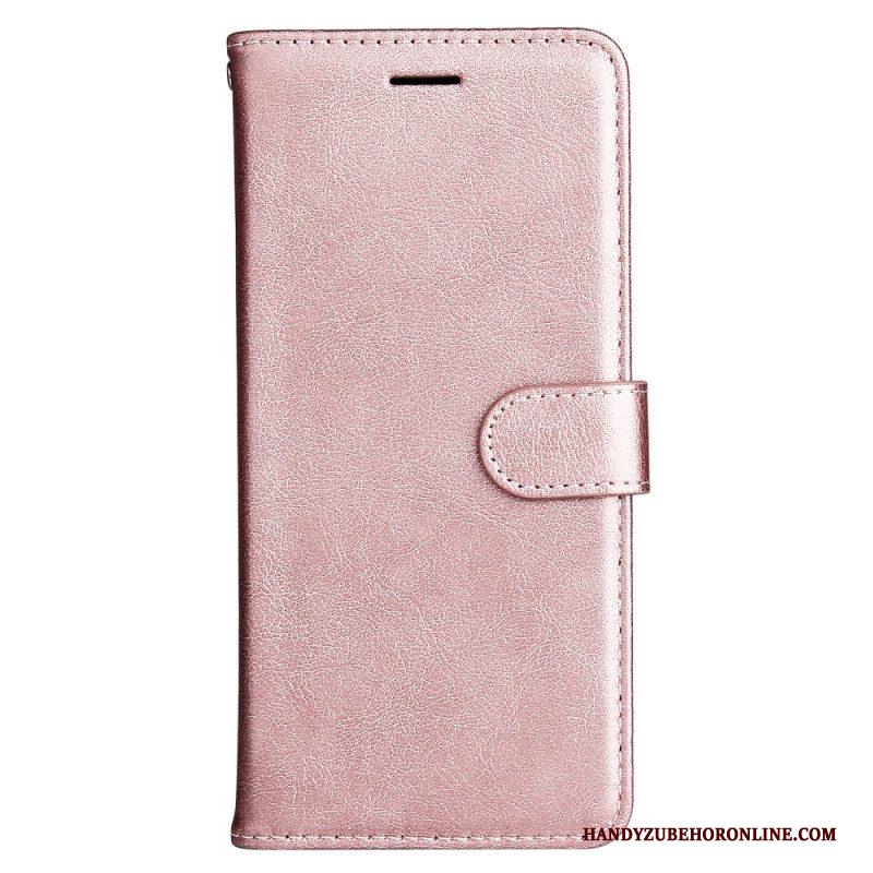 Flip Case voor Xiaomi Redmi Note 12 5G Met Ketting Effen Met Bandje