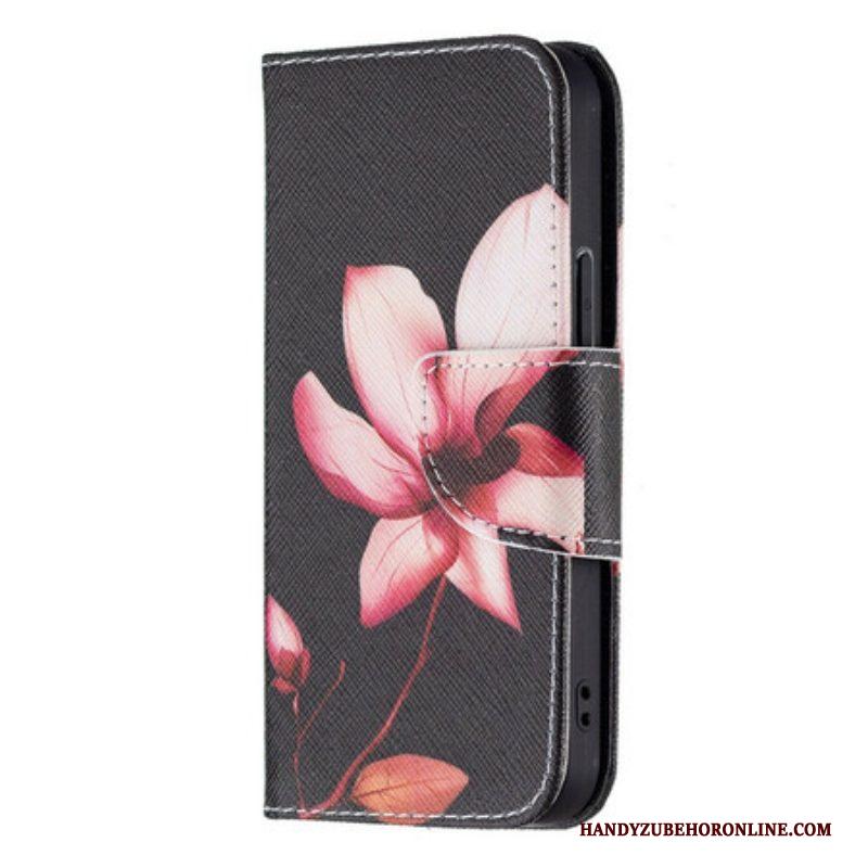 Flip Case voor iPhone 13 Mini Roze Bloem