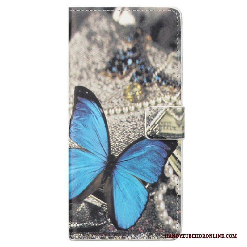 Flip Case voor iPhone 13 Pro Max Blauwe Vlinder