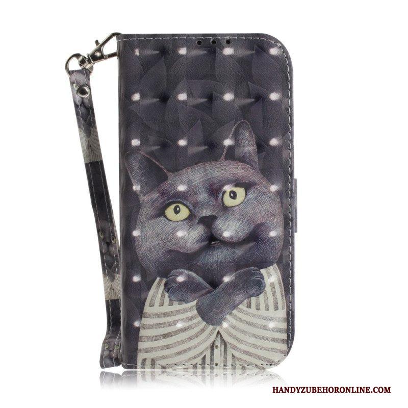 Flip Case voor iPhone 14 Plus Met Ketting String Katten