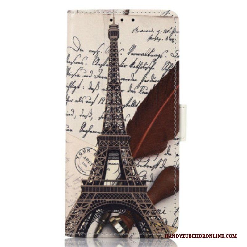 Flip Case voor iPhone 14 Pro Max Dichters Eiffeltoren