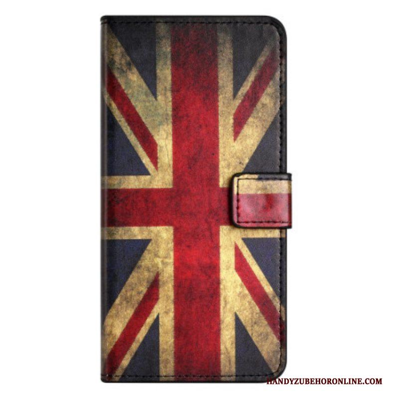 Flip Case voor iPhone 15 Vintage Engelse Vlag