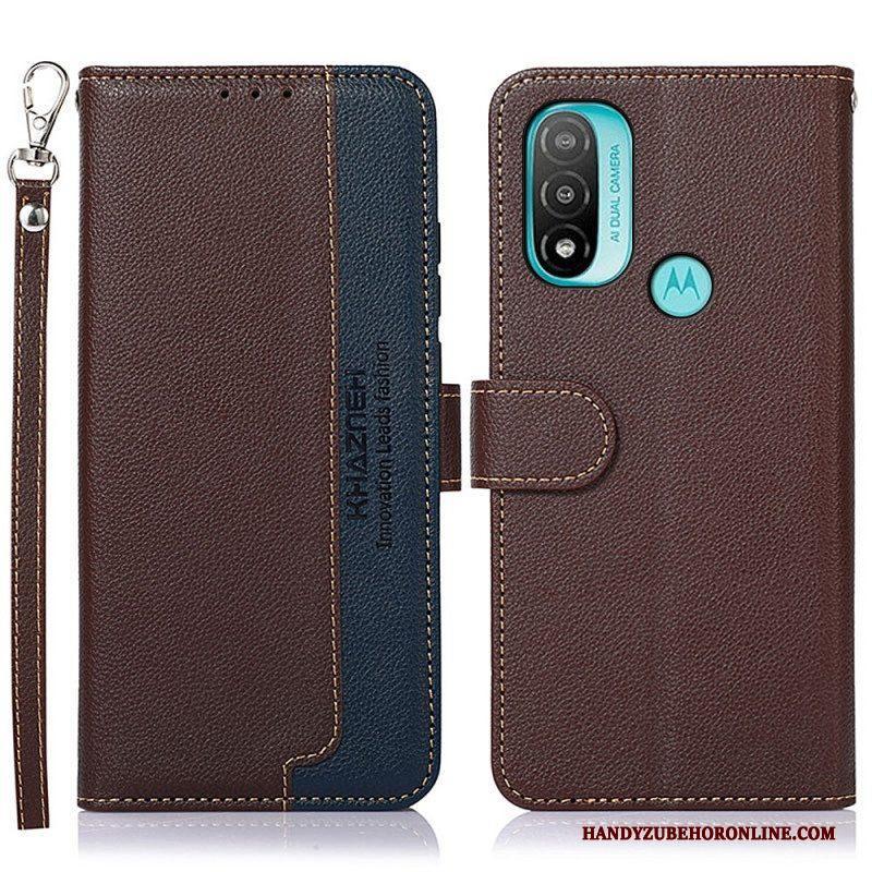 Folio-hoesje voor Moto E40 / E30 / E20 Lychee-stijl Rfid Khazneh