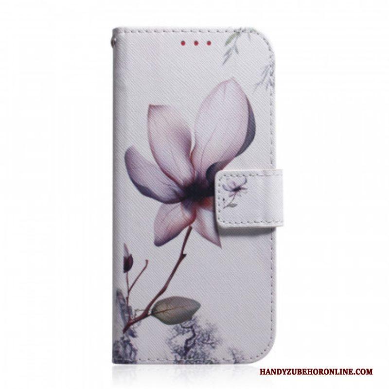 Folio-hoesje voor Moto G200 5G Bloem Stoffig Roze