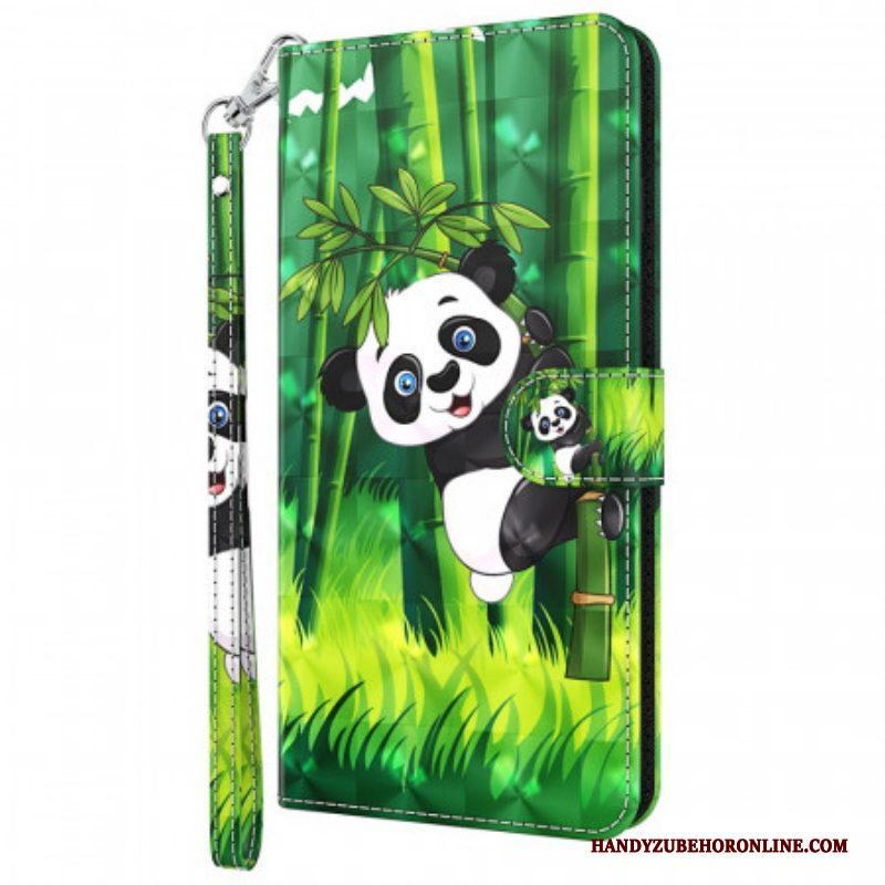 Folio-hoesje voor Moto G51 5G Panda En Bamboe