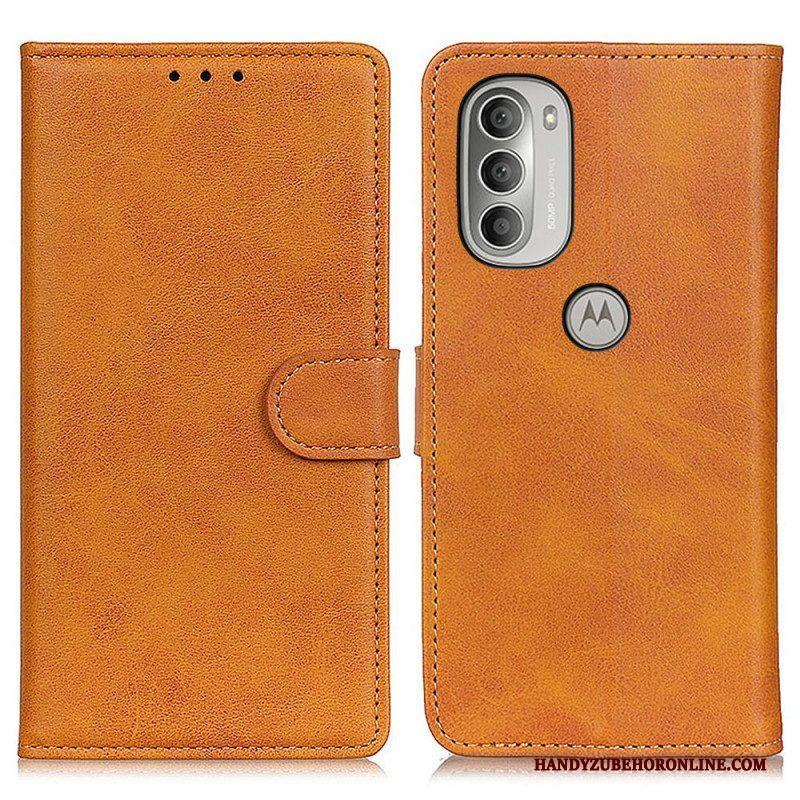 Folio-hoesje voor Moto G51 5G Retro Mat Leereffect