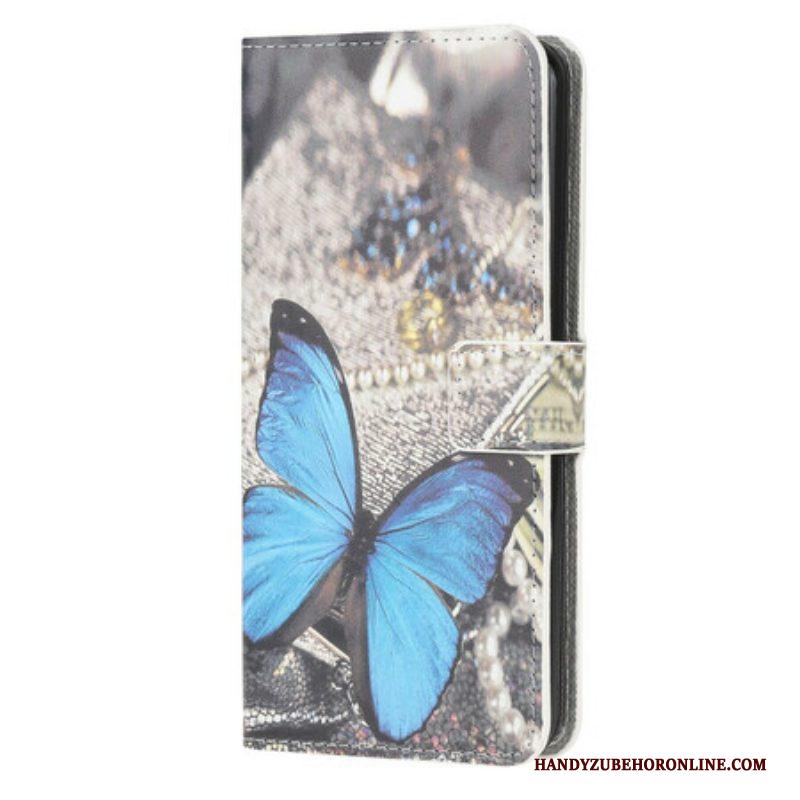 Folio-hoesje voor Samsung Galaxy A52 4G / A52 5G / A52s 5G Blauwe Vlinder